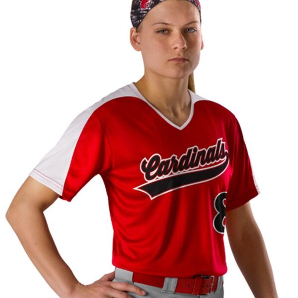 Girls' V-Neck Fastpitch Jersey Thumbnail